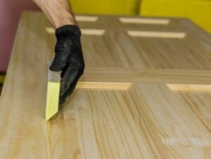 Sanding Wooden Door