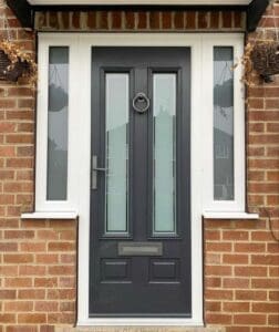 Grey Composite Door with Side Panels