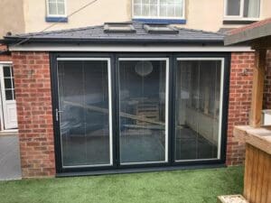 Aluminium Bifold Doors with Integral Blinds