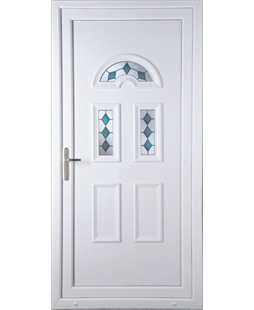 white upvc door jewel pattern