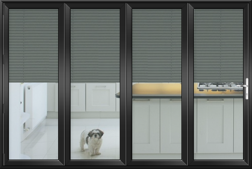 Bifolds with integral blinds black