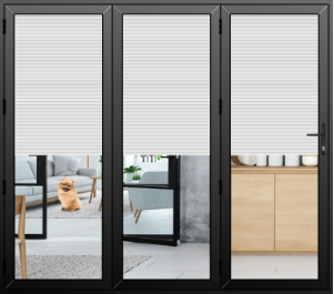 3 Panel Aluminium Bifold Door in Black