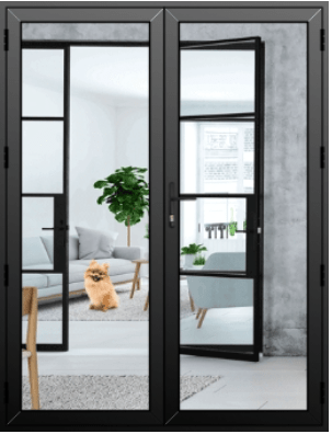 Aluminium French Doors in Black