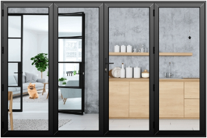 Aluminium French Doors in Black (Both Panels)