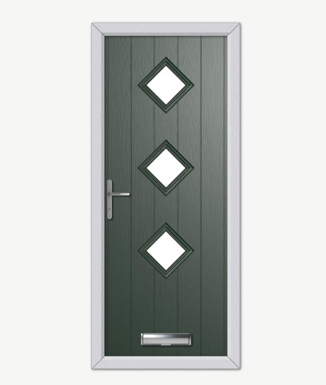 3 Diamond Grooved Modern Composite Doors