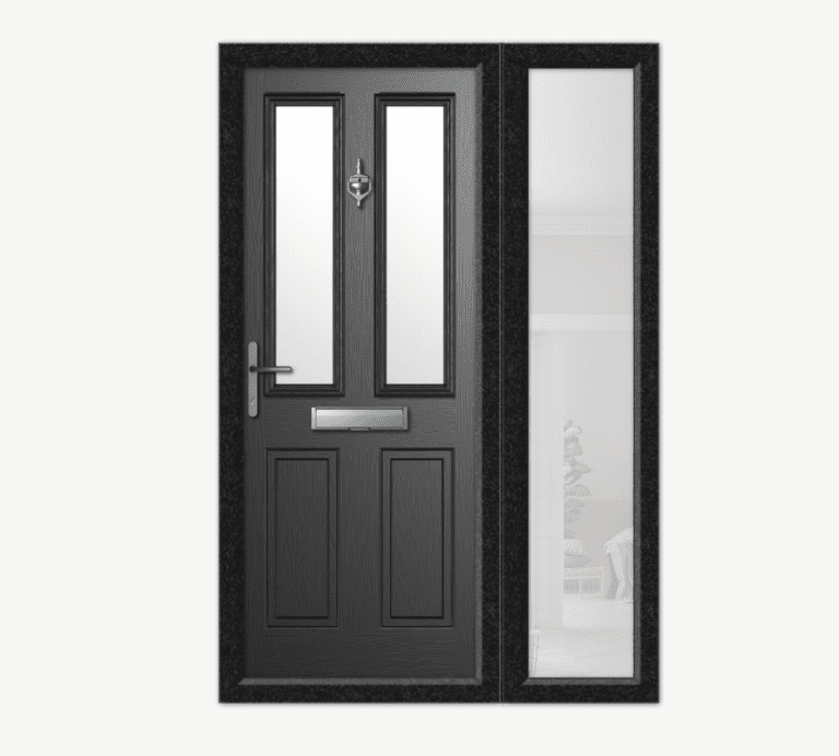 Composite Front Doors with Side Panels and Glass Windows