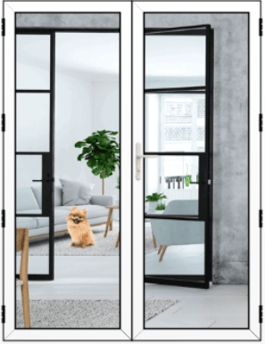 Aluminium French Doors in White