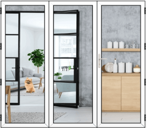 Aluminium French Doors in White (Left Panel)