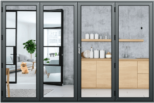 Aluminium French Doors in Anthracite Grey (Both Panels)