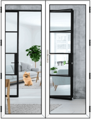 Tilt-and-Turn Aluminium French Doors in White