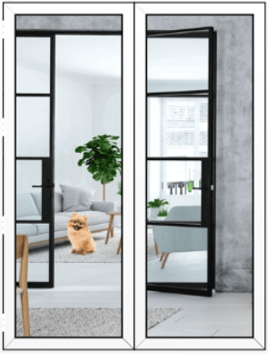 2 Panel Aluminium Patio Doors in White