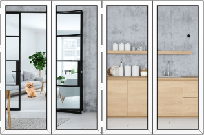4 Panel Aluminium Patio Doors in White