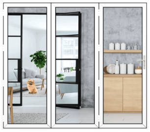 3-Panel Aluminium Sliding Patio Doors in White