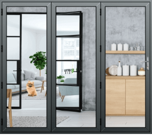 3-Panel Aluminium Sliding Patio Doors in Anthracite Grey