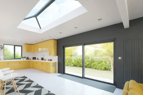 Aluminium Flat Roof Lanterns in Black