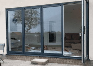 4-Panel Black Aluminium Bi-folding Door