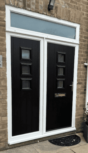 Black Composite Door with Side and Top Panel