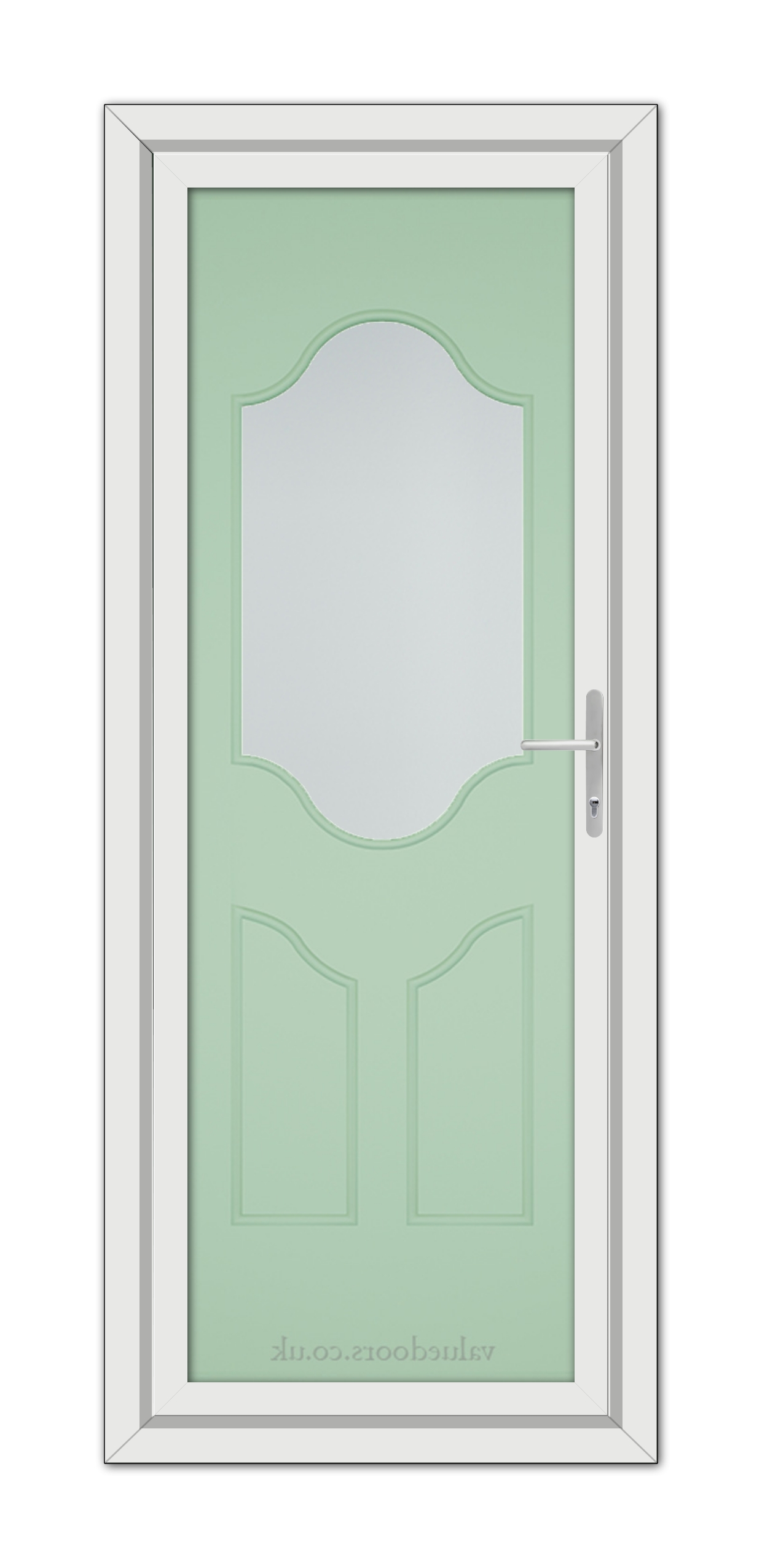 A close-up of a Chartwell Green Althorpe One uPVC Door.