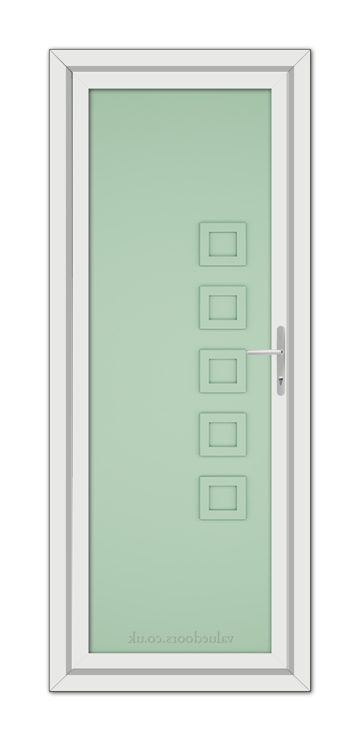 A white door with Chartwell Green Malaga Solid uPVC Door.