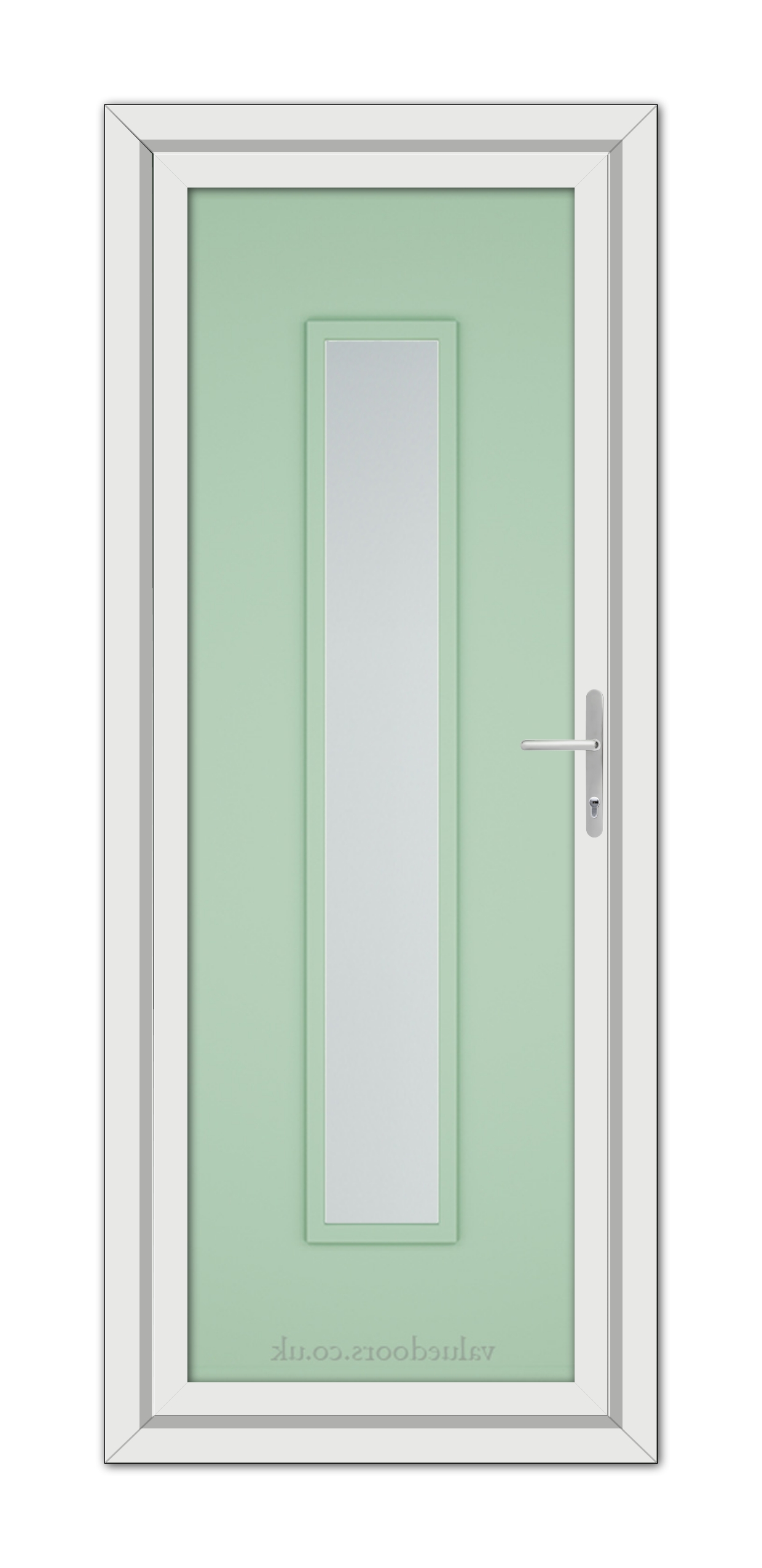 A Chartwell Green Modern 5101 uPVC Door with a glass panel.