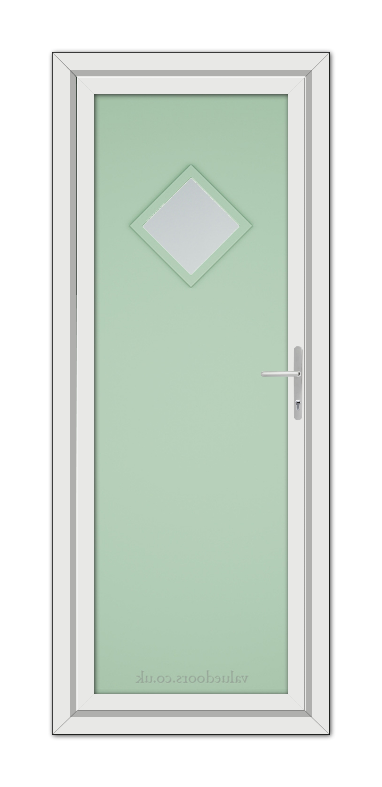 A white door with a Chartwell Green Modern 5131 uPVC Door panel.