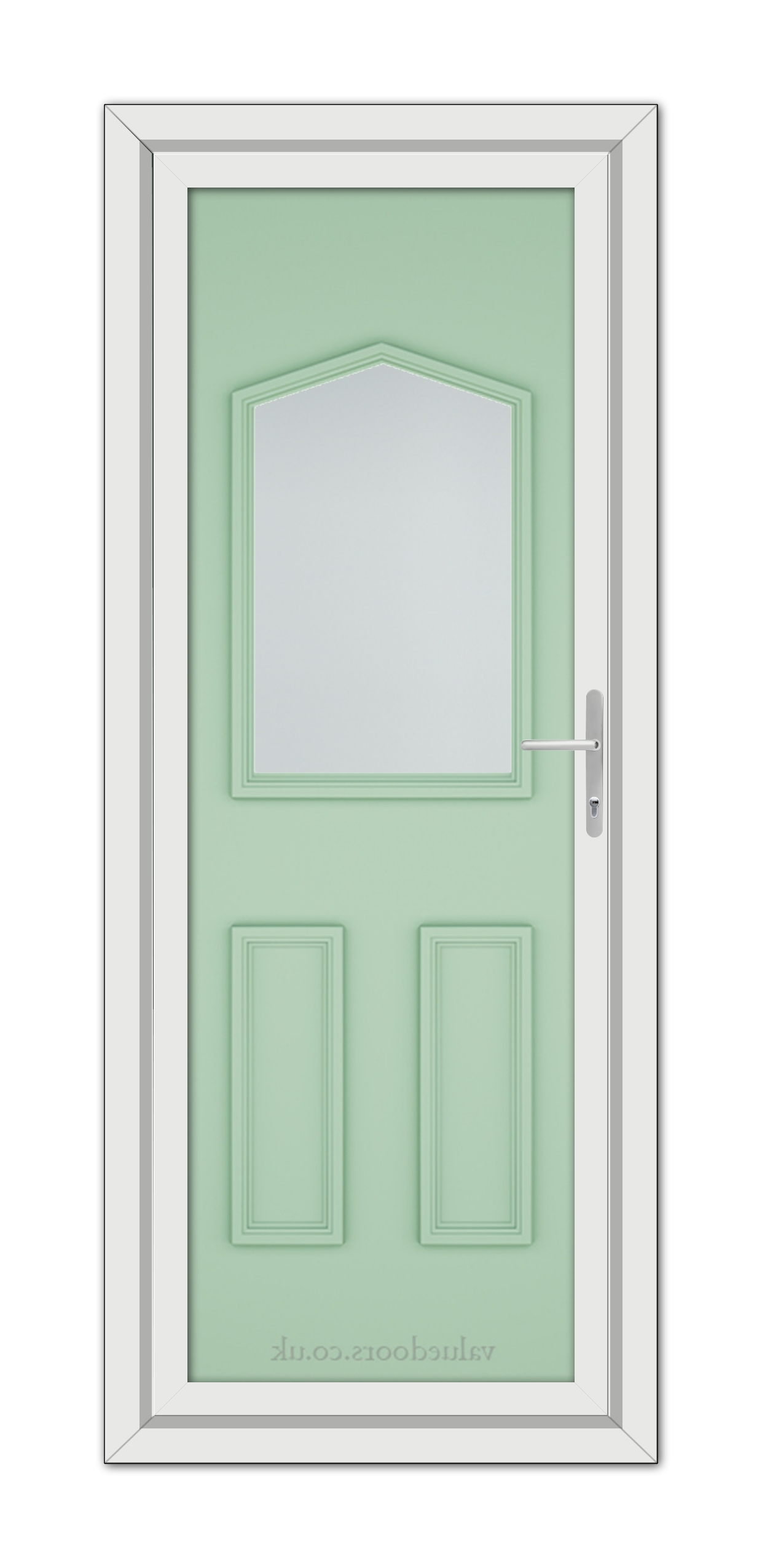 A close-up of a Chartwell Green Oxford uPVC Door.