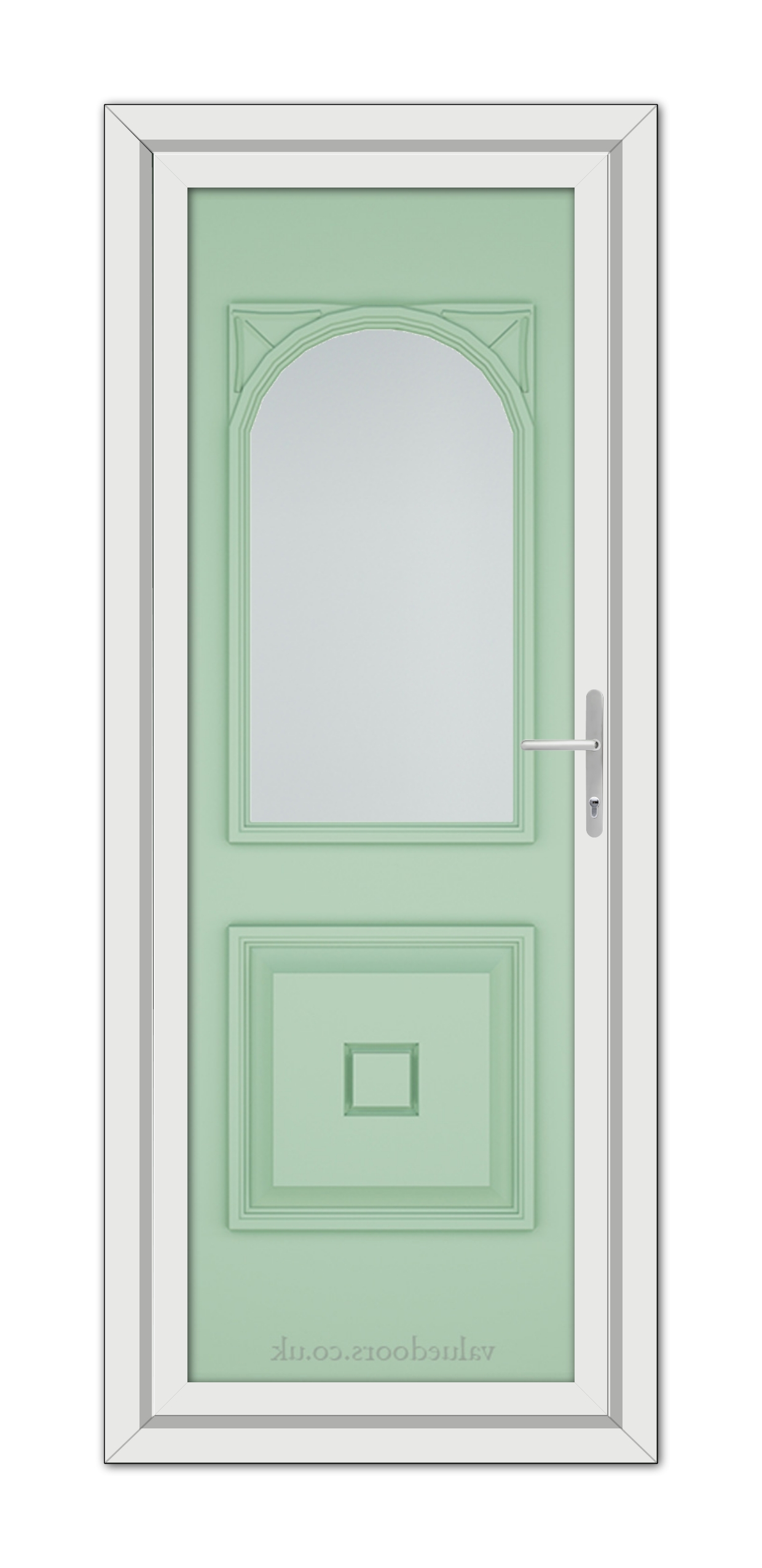 A close-up of a Chartwell Green Reims uPVC Door.