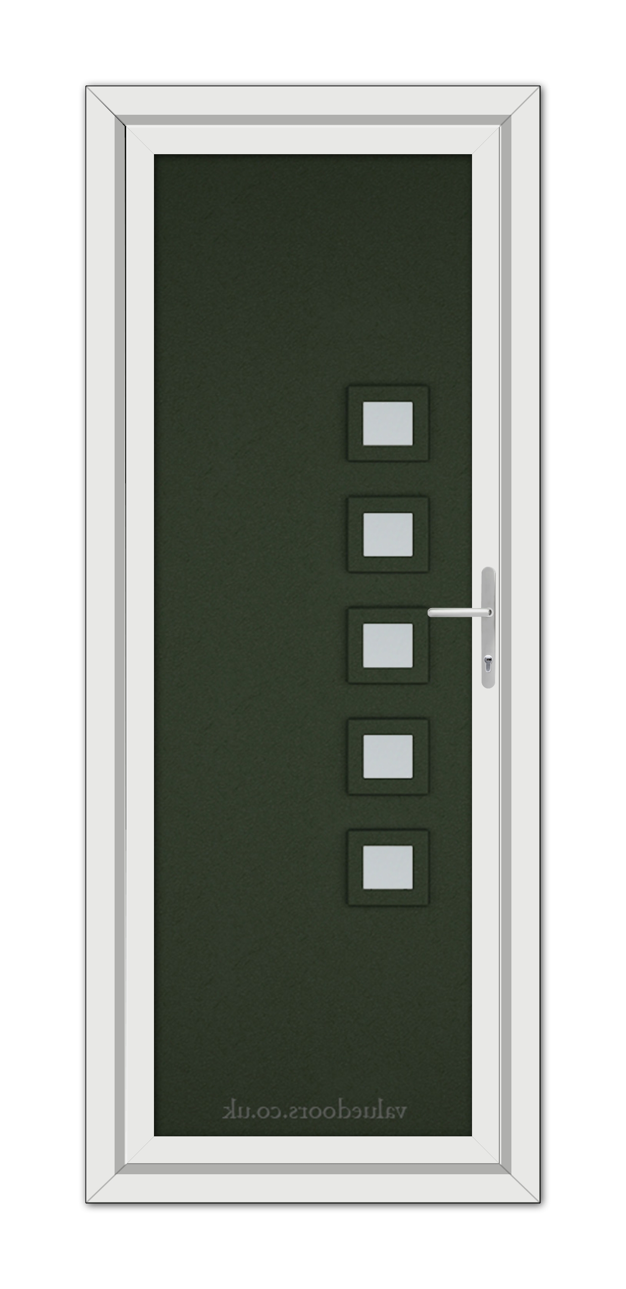 A close-up of a Green Malaga uPVC Door.