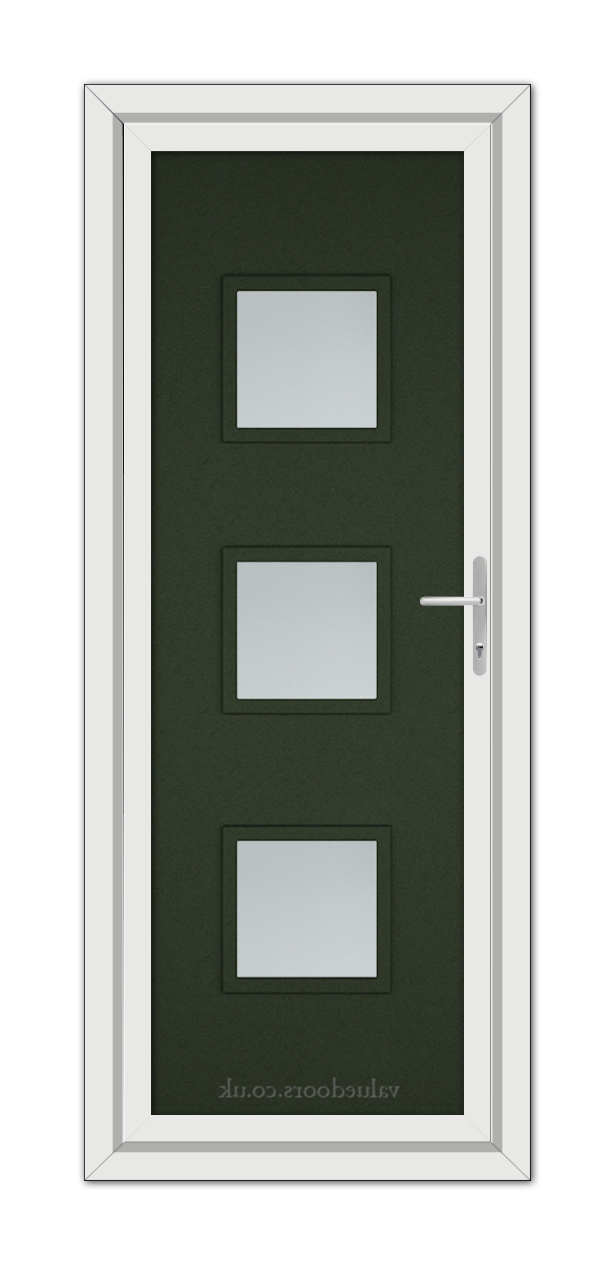 A close-up of a Green Modern 5013 uPVC Door.