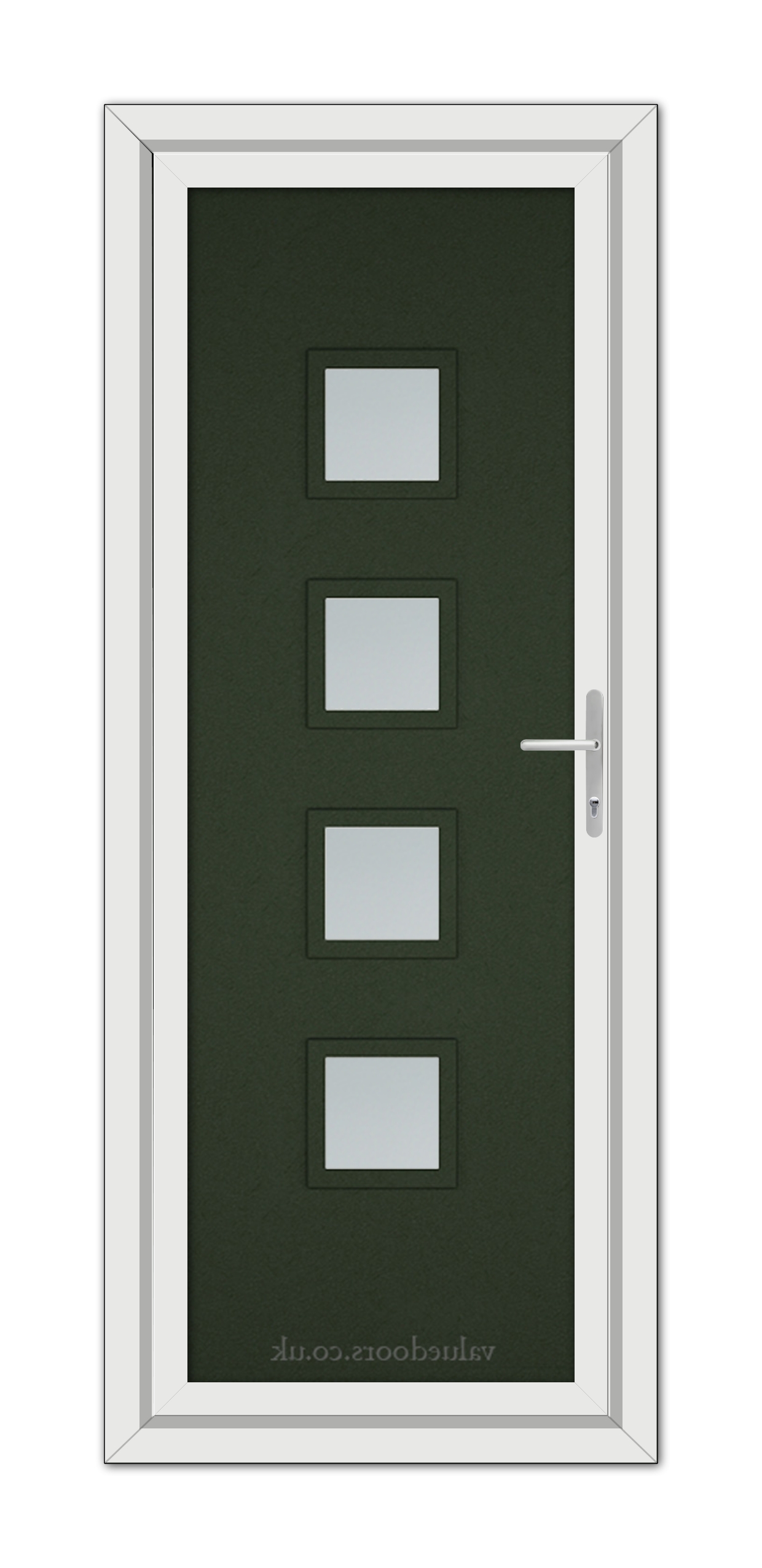 A close-up of a Green Modern 5034 uPVC Door.