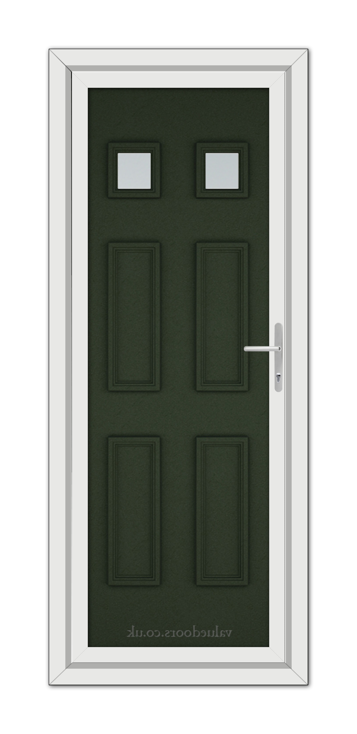 A close-up of a Green Windsor uPVC Door.