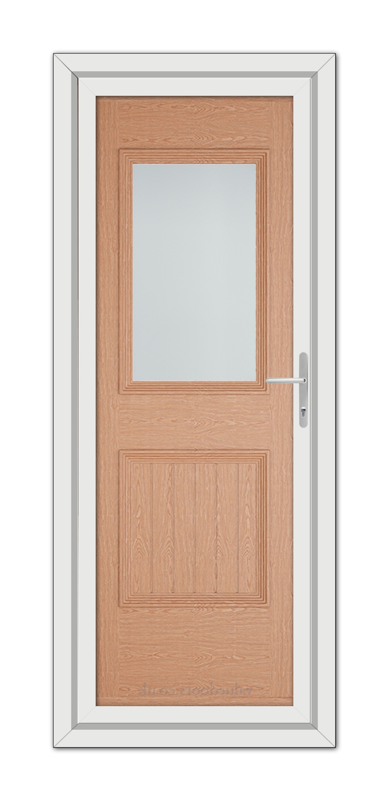 A close-up of an Irish Oak Alnwick One uPVC Door.