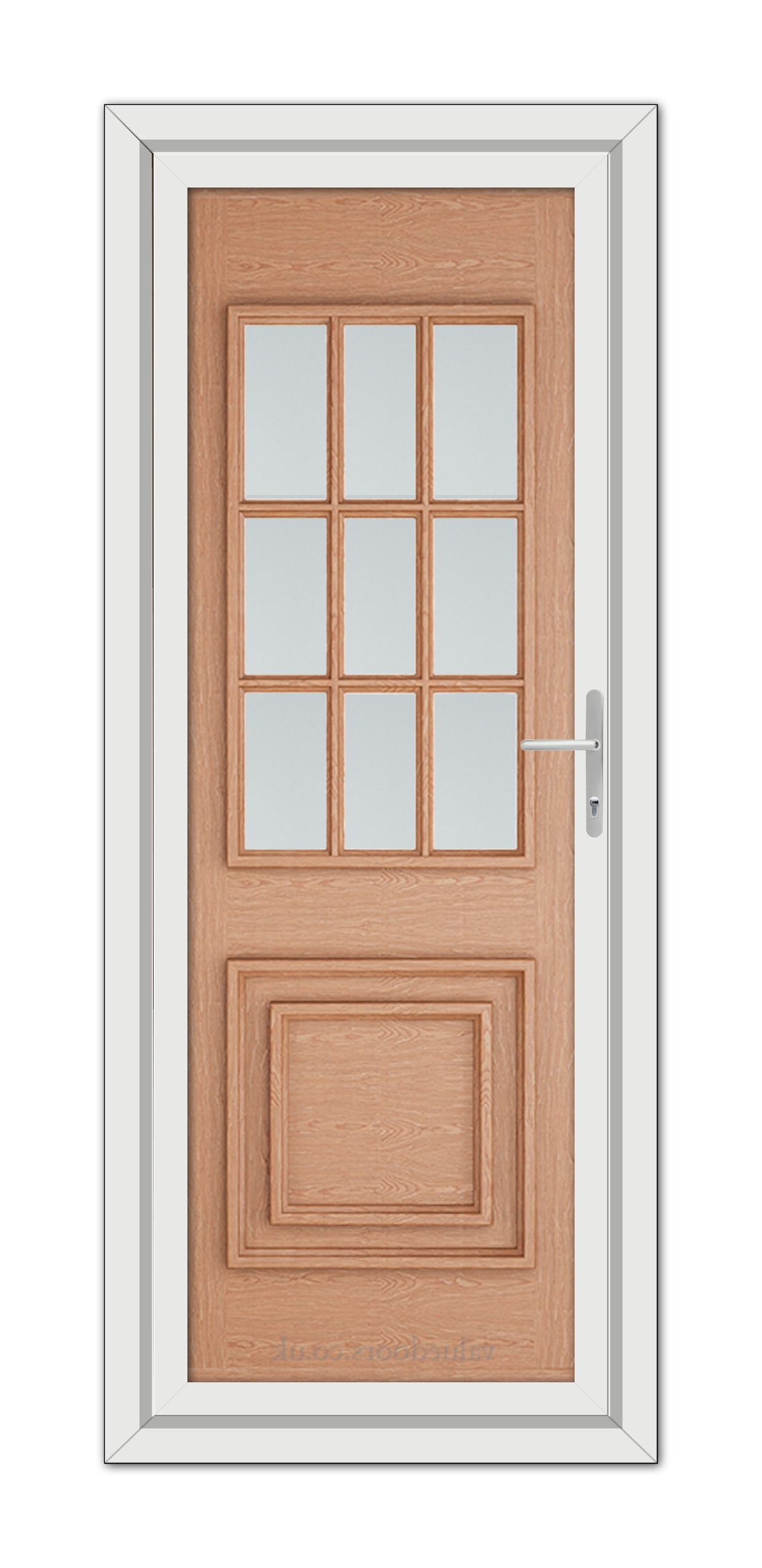 A close-up of an Irish Oak Cambridge One uPVC Door.