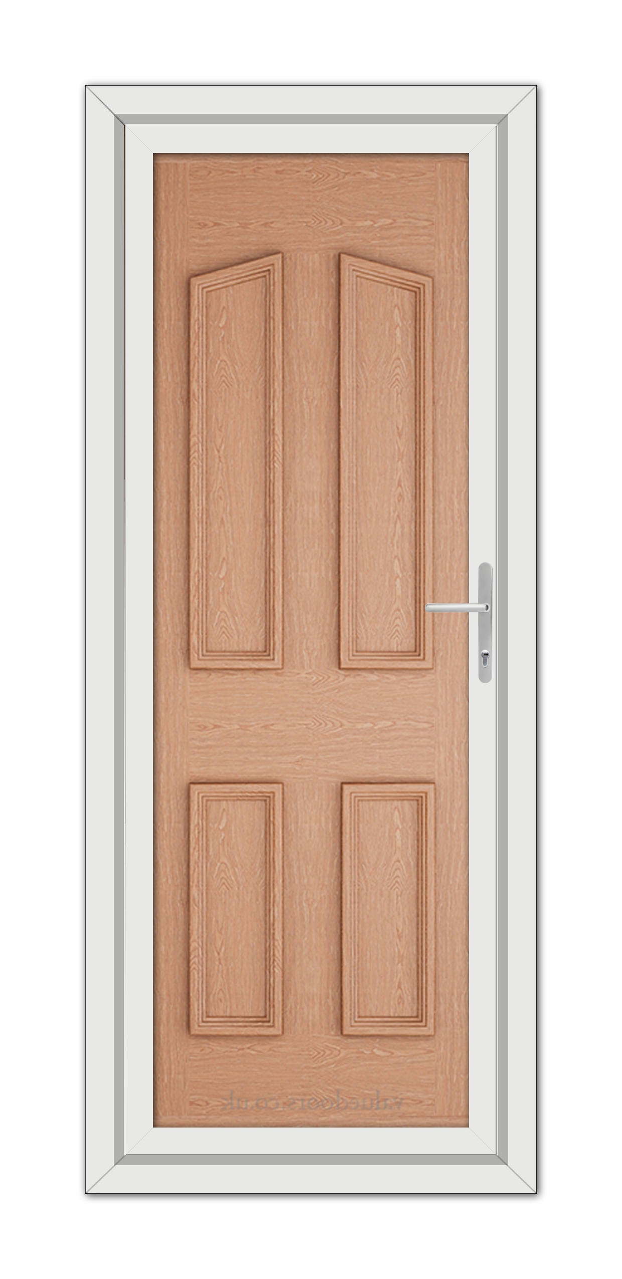 A close-up of an Irish Oak Kensington Solid uPVC Door.