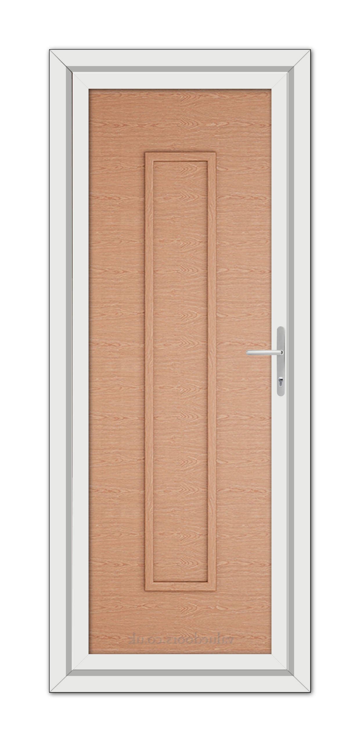 A close-up of an Irish Oak Modern 5101 Solid uPVC Door.