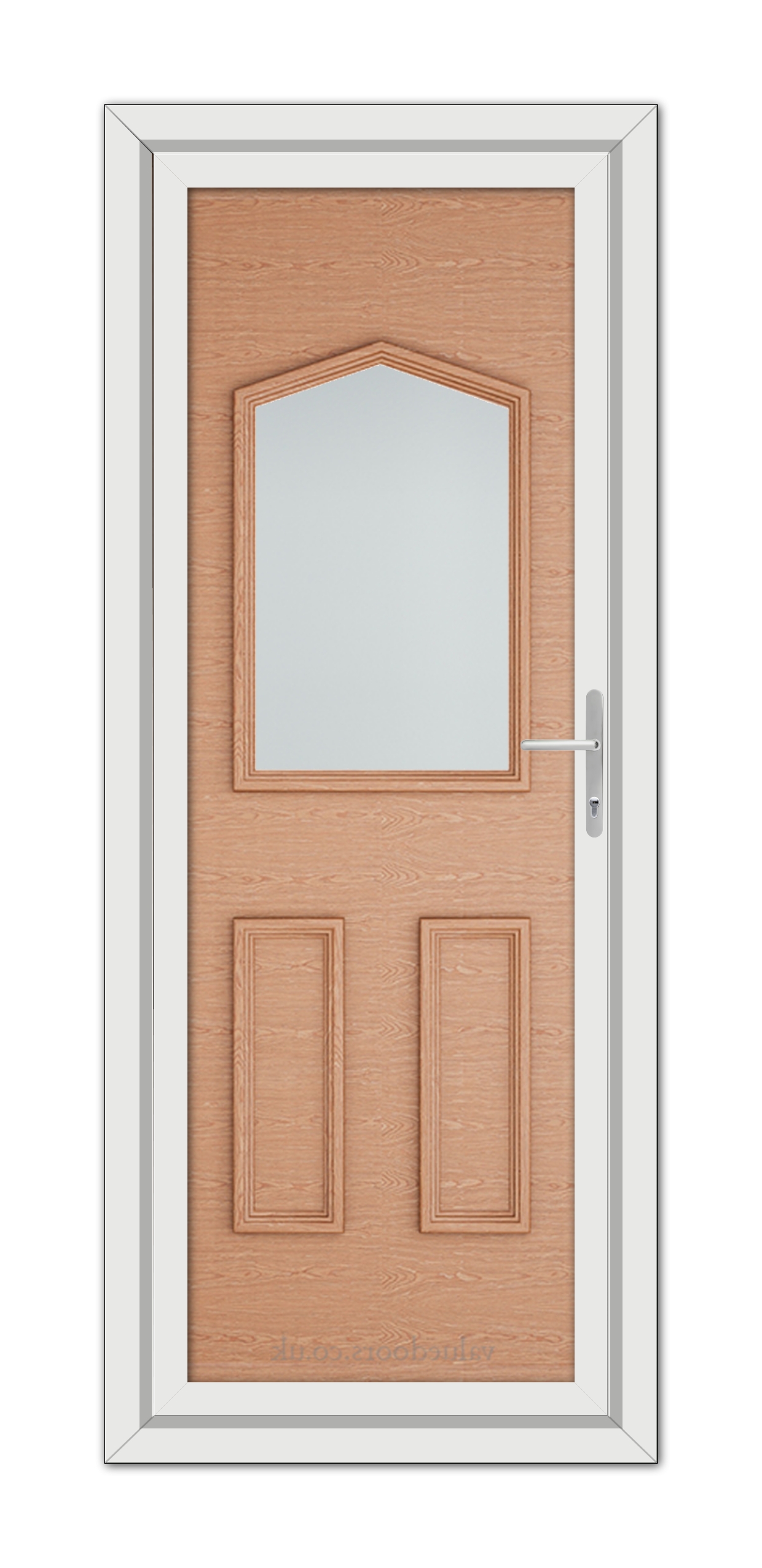 A close-up of an Irish Oak Oxford uPVC Door.