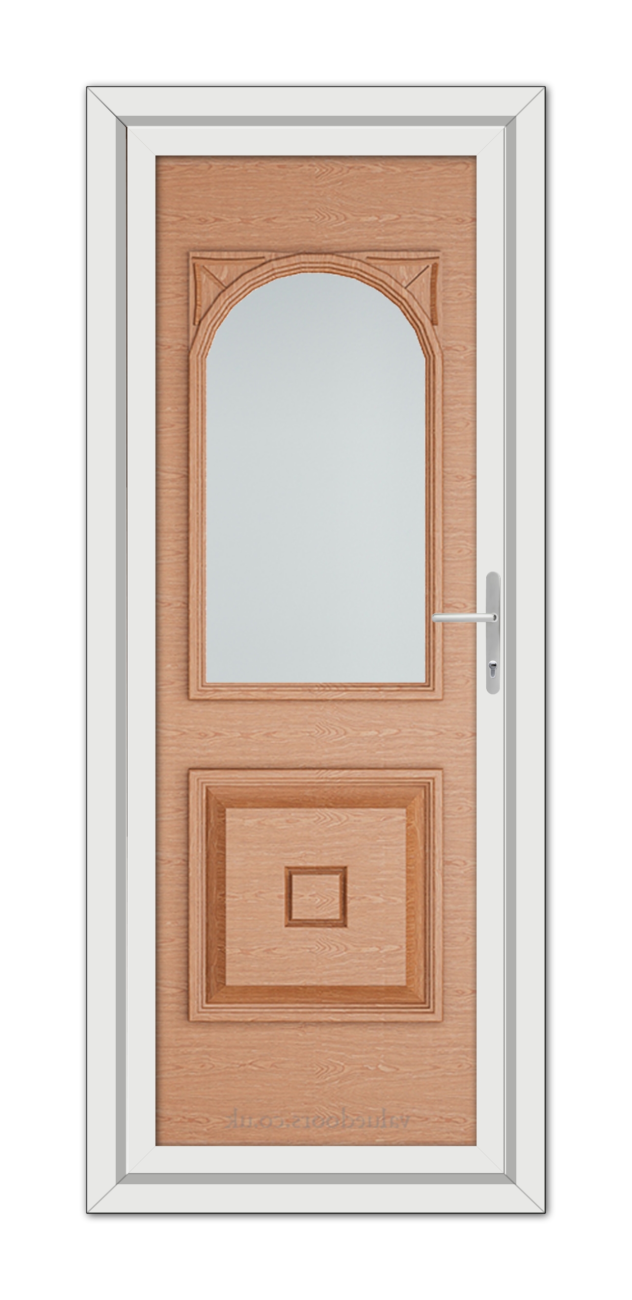 An Irish Oak Reims uPVC Door with a mirror.