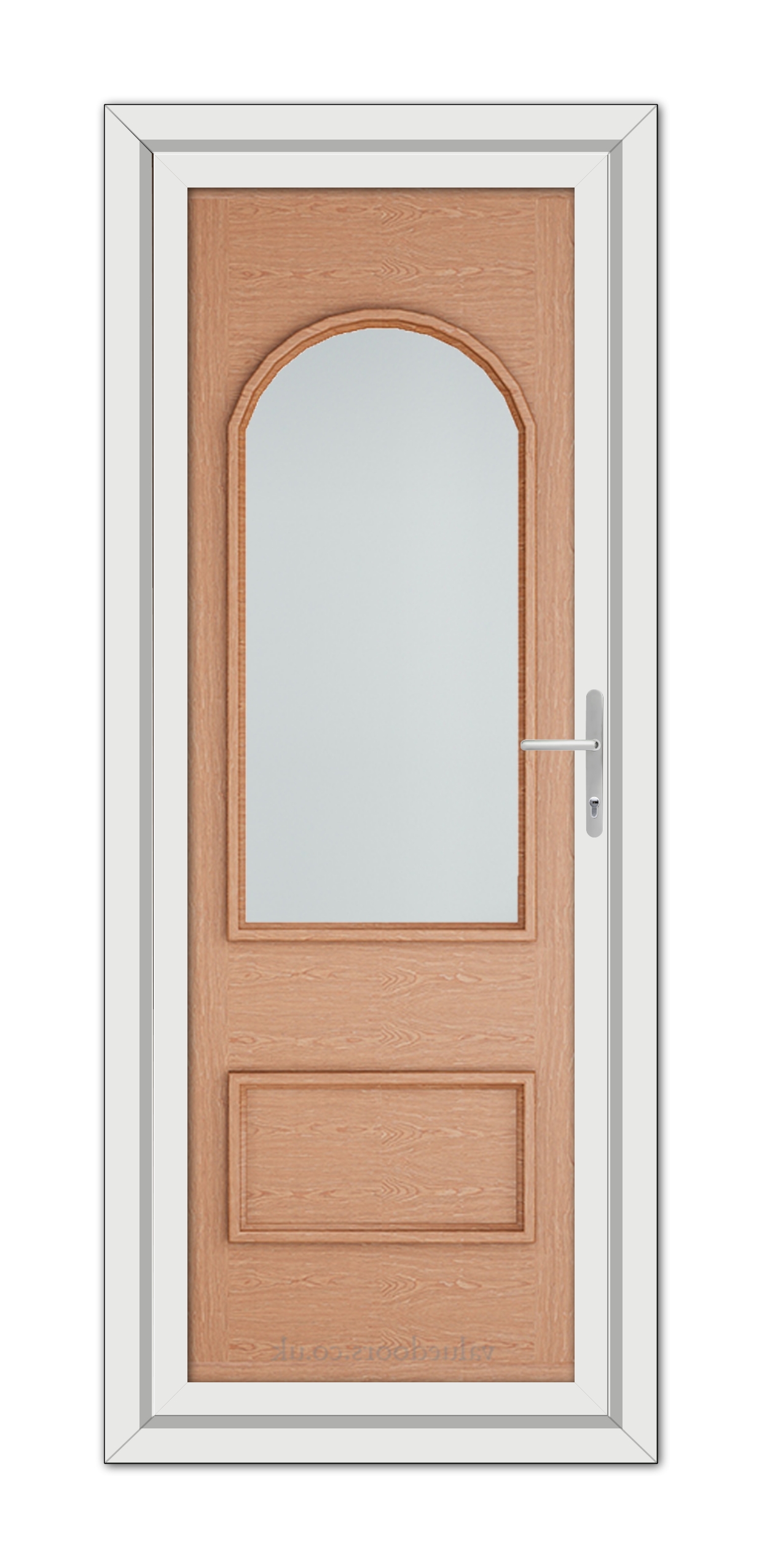 An Irish Oak Rockingham uPVC Door with a glass panel.