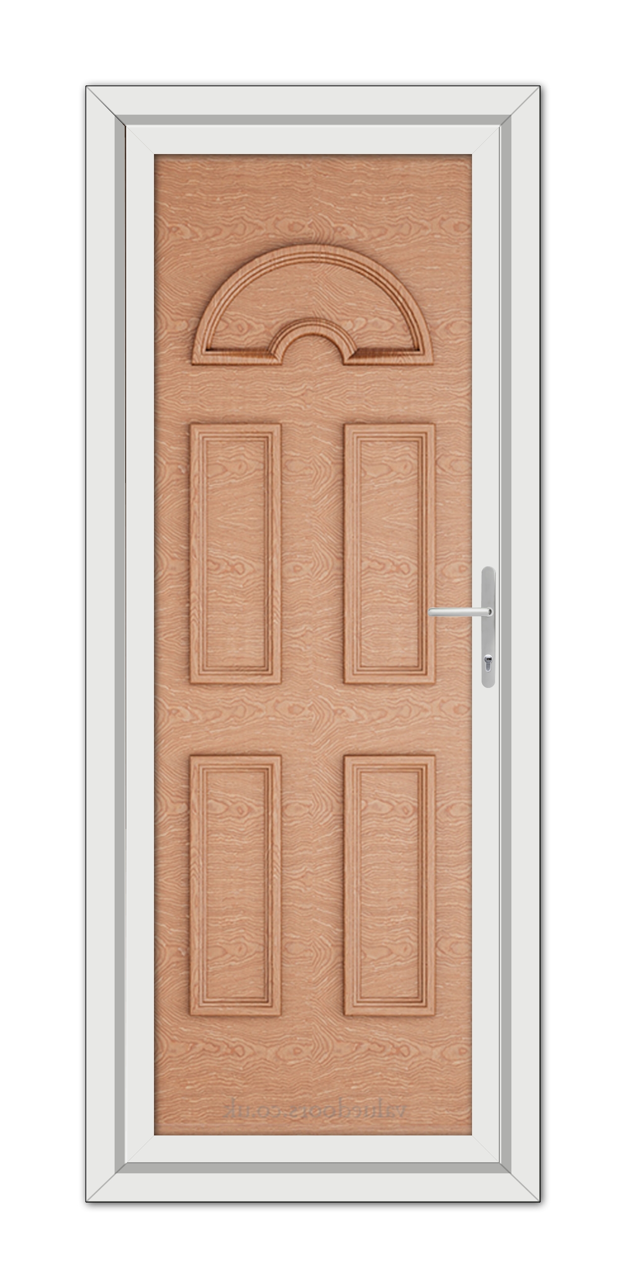 A close-up of an Irish Oak Sandringham Solid uPVC Door.