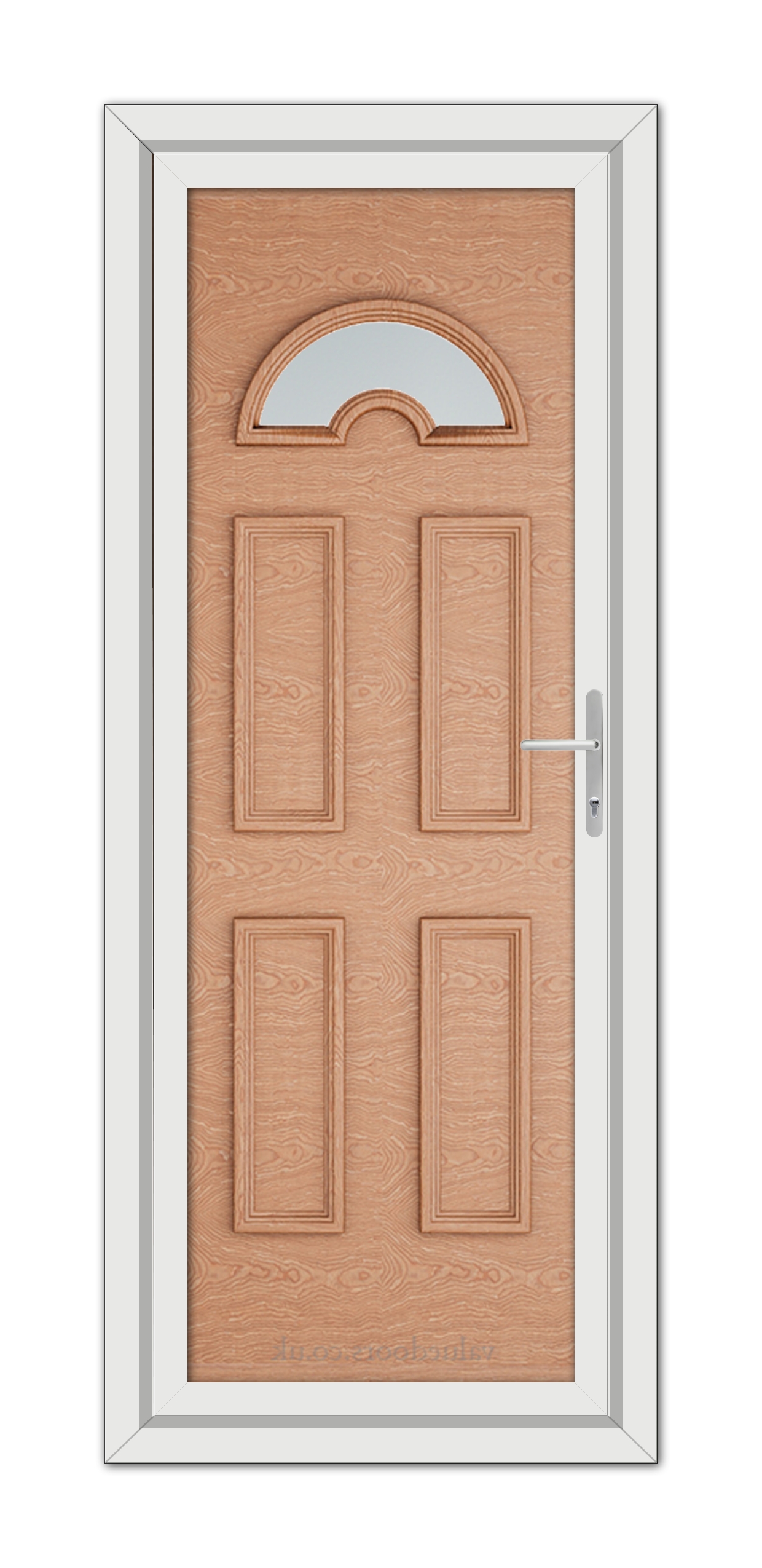 A close-up of an Irish Oak Sandringham uPVC door.