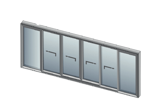 6-Panel Aluminium Middle Sliding Patio Doors
