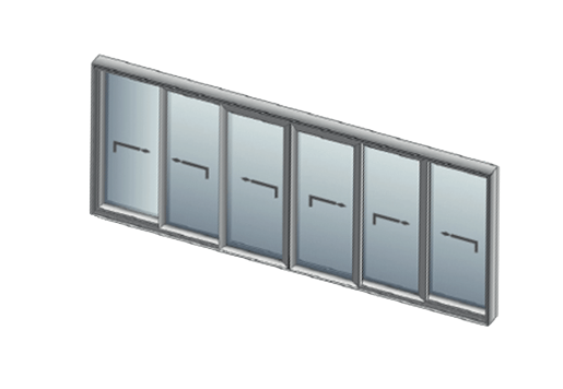 6-Panel Aluminium Sliding Patio Doors