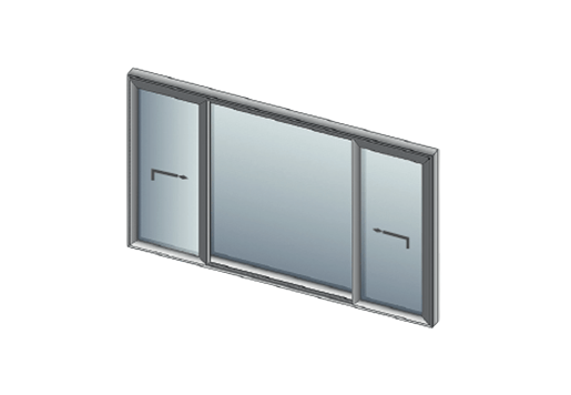 3-Panel Aluminium Double Sliding Patio Doors