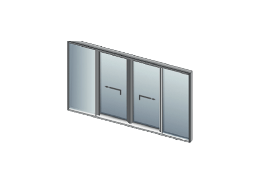 4-Panel Aluminium Middle Sliding Patio Doors