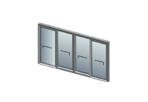 4-Panel Aluminium Sliding Patio Doors