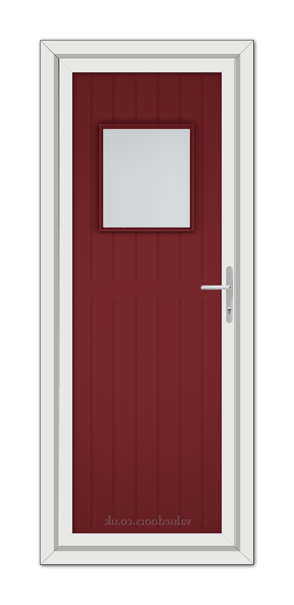 A Red Chatsworth uPVC Door with a white frame.