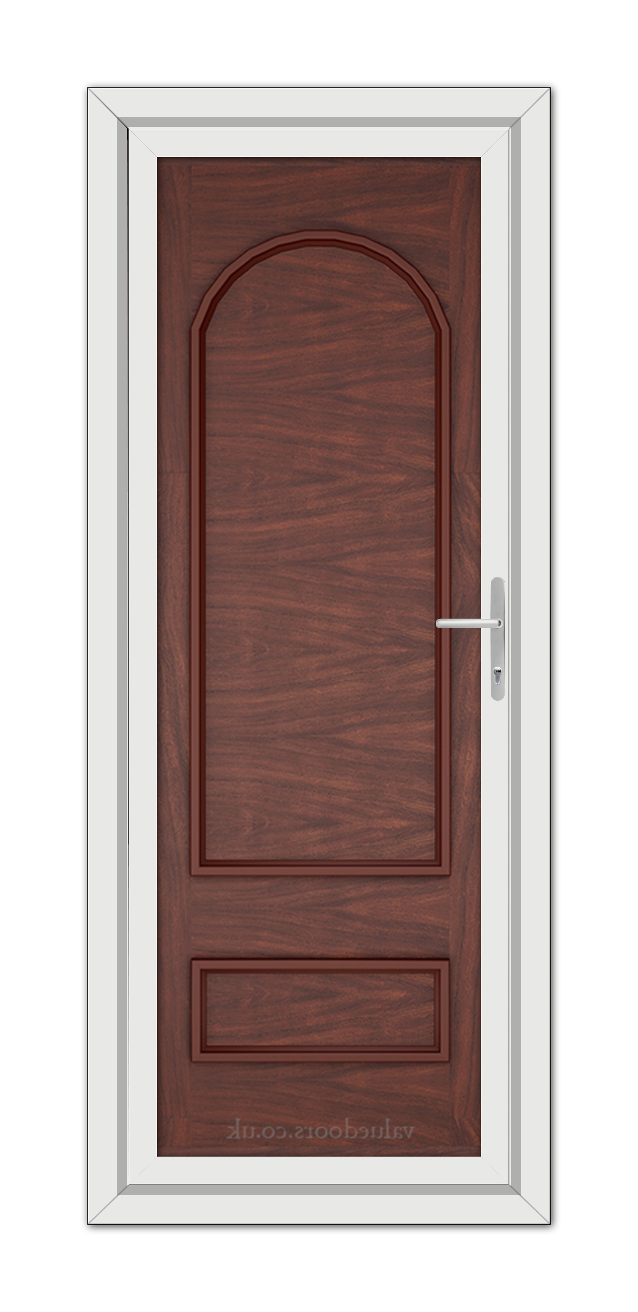 A close-up of a Rosewood Canterbury Solid uPVC Door.