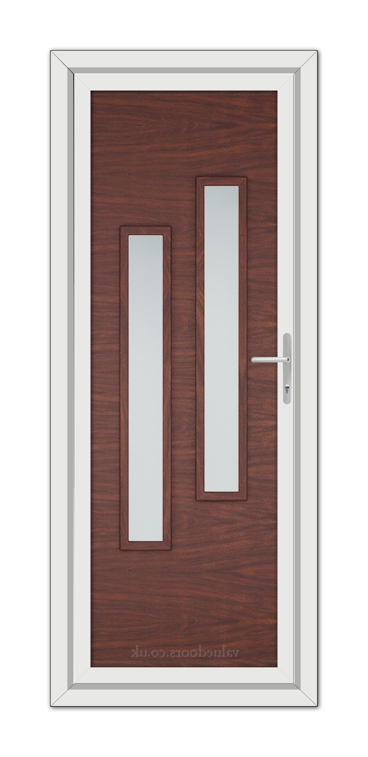 A close-up of a Rosewood Modern 5082 uPVC Door.