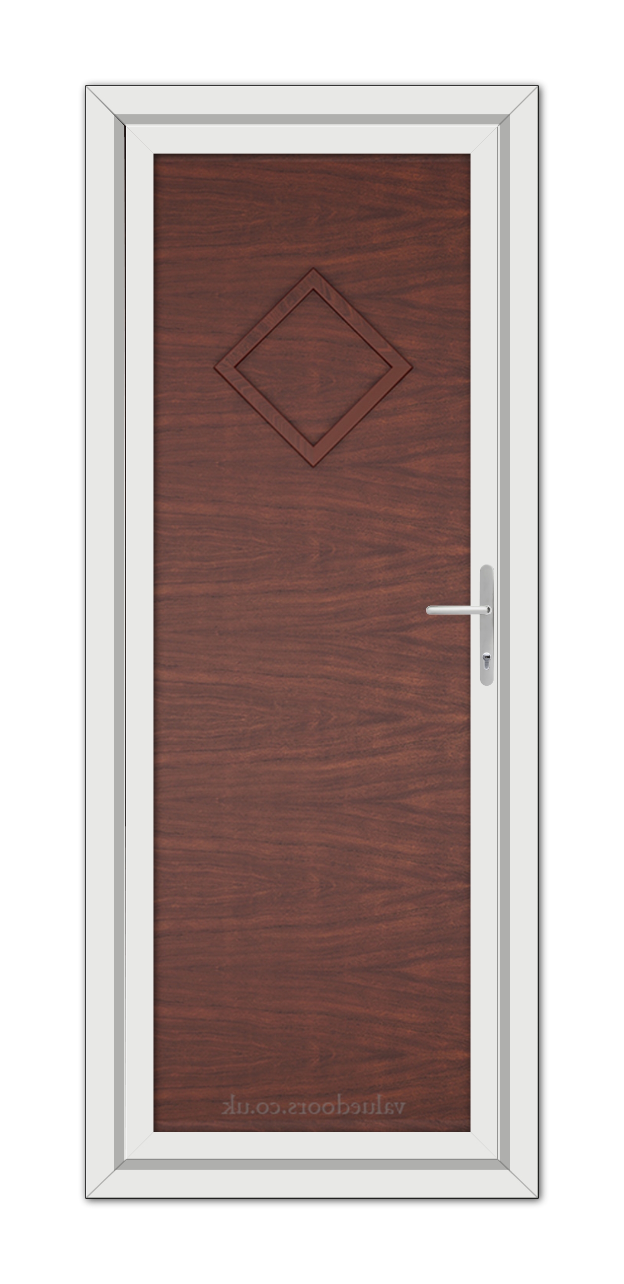 A close-up of a Rosewood Modern 5131 Solid uPVC Door.