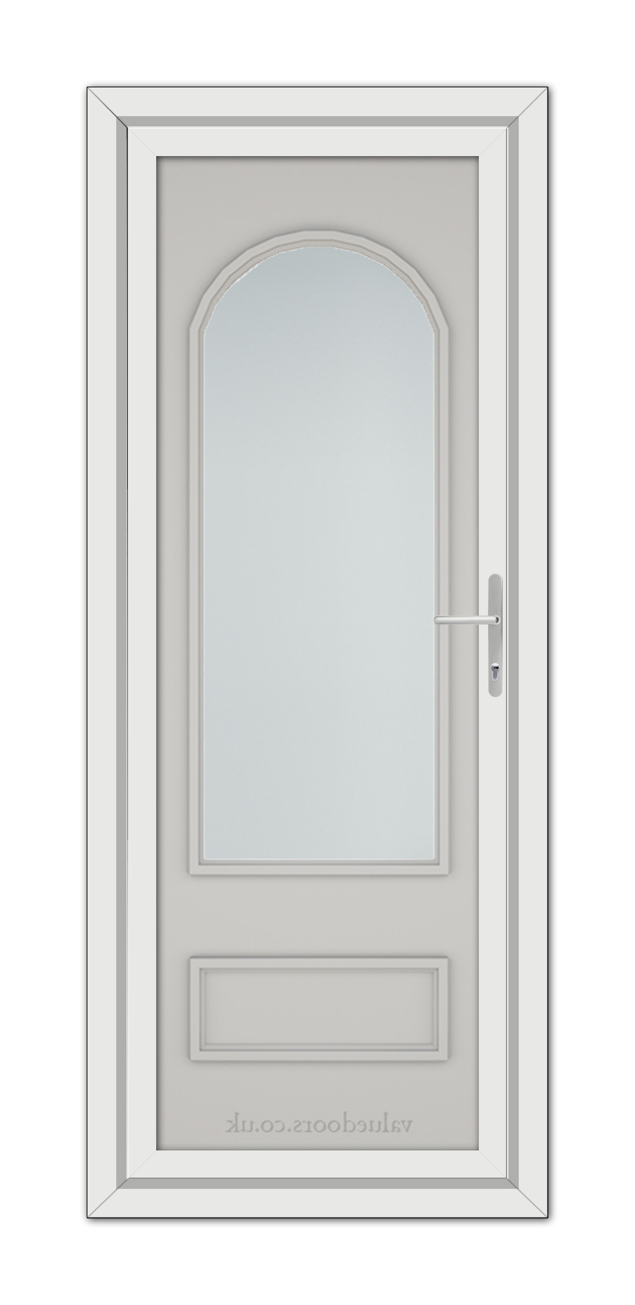 A Silver Grey Canterbury uPVC door with a glass panel.